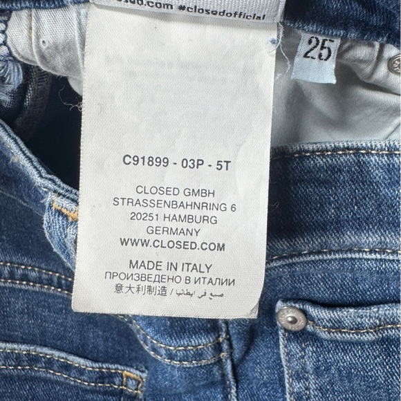 Closed Organic Cotton Blend Candiani Denim Straight Leg High Rise Blue Jeans 25 - Picture 15 of 16